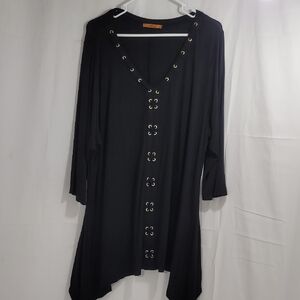 Belldini Black Grommet Detail Blouse